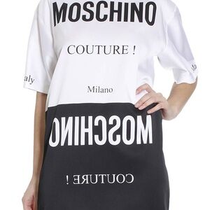 Moschino Monochrome Graphic T-Shirt Dress BNWT